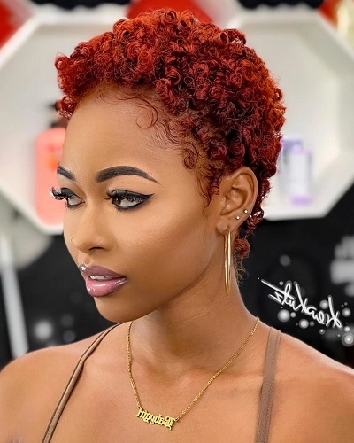 Short Afro with Color