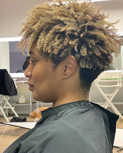 Short Afro with Color