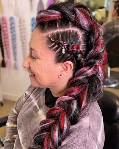 Side Swept Dragon Braid