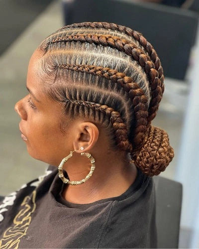 Stitch Braids With Bun Women