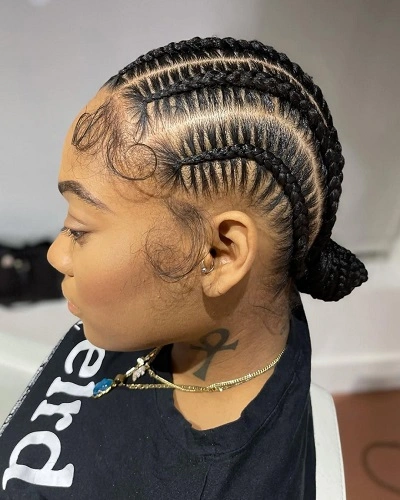 Stitch Braids With Bun Women