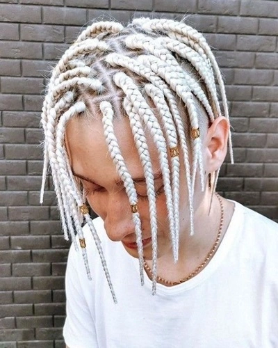 White Icy Braids for Men