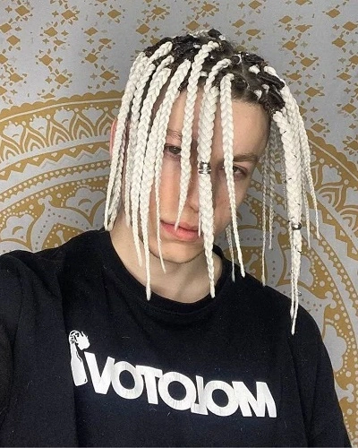 White Icy Braids for Men
