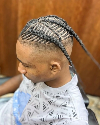 Fishbone Braids with Fade