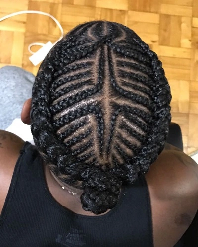 Fishbone Bun Braids