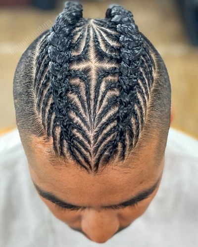 Fishbone Top Knot Braids