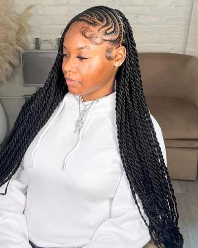 Senegalese Twist and Cornrows for Women
